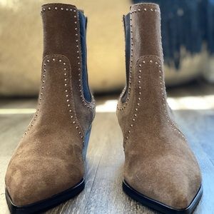 PAIGE - Willa Studded Boot - Taupe - Size 8